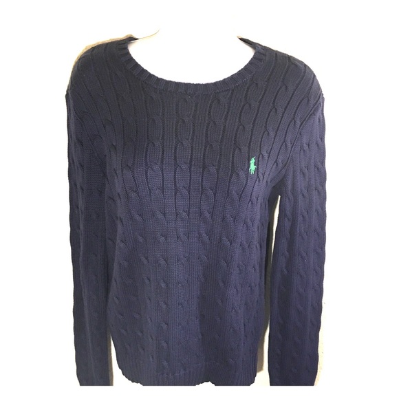 Ralph Lauren Blue Cable Knit Sweater - Picture 2 of 8